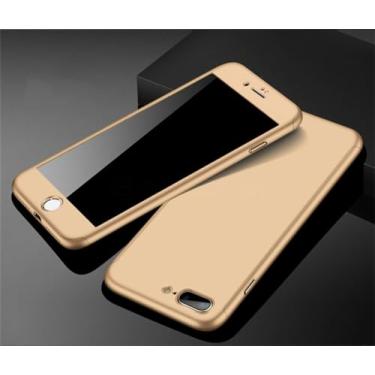 Imagem de Capa de telefone 360 completa para iPhone 13 5S 7 8 Plus 11 12 Pro Mini XS Max XR Capa protetora para iPhone 6 XR SE com vidro, ouro, para iPhone 6S