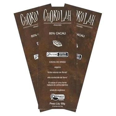 Imagem de Kit 3X: Chocolate 85% Cacau com Açúcar Demerara Orgânico CHoKolaH 68g