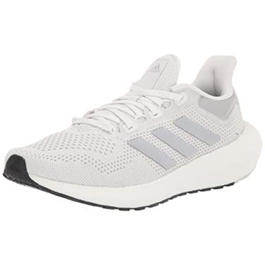 Imagem de adidas Tênis de corrida feminino Pureboost 22, Branco/Prata metálica/Preto, 7.5