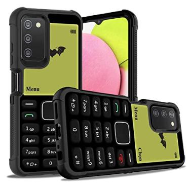 Imagem de ZXHSBROK Capa para celular Galaxy A03S, capa de proteção contra quedas 3 em 1 híbrida de plástico rígido e silicone macio à prova de choque para Samsung Galaxy A03S, telefone vintage