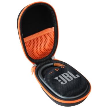 Imagem de Hermitshell Capa rígida de viagem para JBL Clip 4 / JBL Clip 5 Mini alto-falante Bluetooth portátil (preto + laranja)