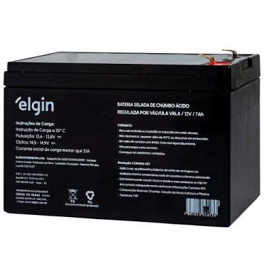 Imagem de Bateria Para Nobreak 12V, 7Ah Selada, Elgin ELE000000082293, Chumbo, V