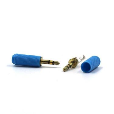 Imagem de Plug P2 Estéreo Azul Sem Rabicho 05 Unidades - Sd