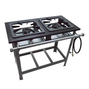 Imagem de Fogão 2 Bocas Mesa 40x40 Super Luxo Aço 304 Alta Pressão P 6,5 Metalma