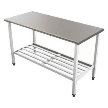 Imagem de Mesa total Inox 430 Imeca 2440 1,90x0,70cm C/ Grade Inferior