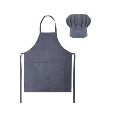 Imagem de Avental Jeans Profissional Chapeu de Cozinheiro Chef - CASA CHA