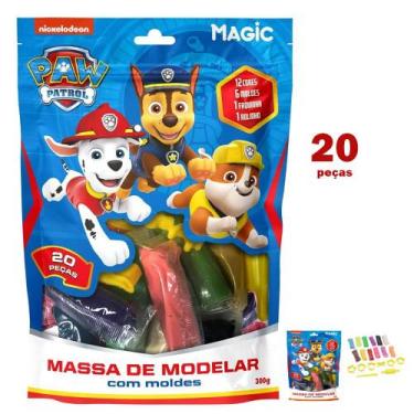Imagem de Massa De Modelar Com Moldes Patrulha Canina 20 Peças 300g Paw Patrol -