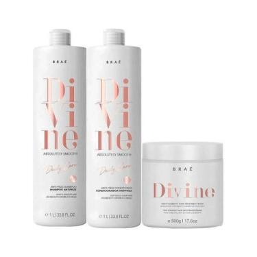 Imagem de Shampoo e Condicionador 1L + Mascara 500ml BRAÉ Divine