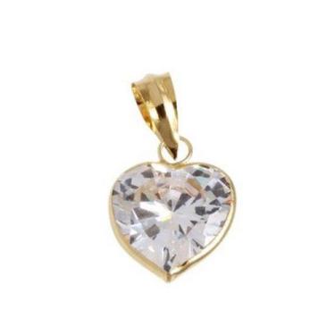 Imagem de Pingente de ouro 18k coração com pedra de zircônia - Elegancy Joias