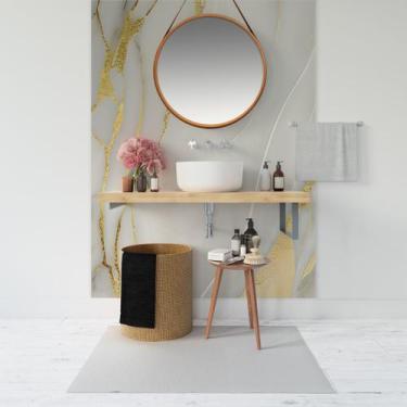 Imagem de Papel de Parede Painel 3D Mármore Branco Dourado 1,5M Revestimento Aut