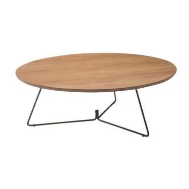 Imagem de Mesa de Centro Revolutii Redonda Tampo Teka Base Grafite 90cm - 51898 