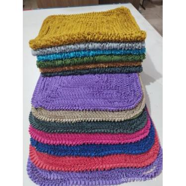 Imagem de Tapete Frufru 2 Peças Para Porta Fundo Antiderrepante 60x40  - Valenti