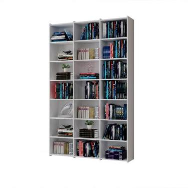 Imagem de Livreiro Multiuso 18 Prateleiras Branco Montenegro Casa Mobilia - Casa