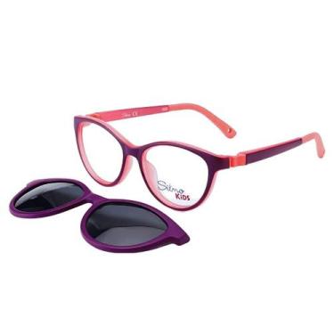Imagem de Óculos Infantil Silmo e Clip on SK260850 Pink - Silmo Kids