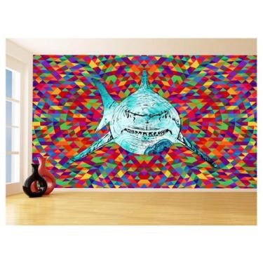 Imagem de Papel De Parede Animais Pop Art Tubarão Cores 3,5M Pxa537 - Você Decor