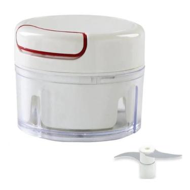 Imagem de Mini Processador Picador De Alho Tempero Manual - Branco - Wincy