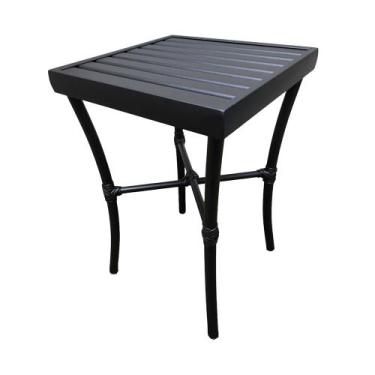 Imagem de Mesinha Ripada Quadrada 0.35X0.35M Alumínio Preta - FRANFER, Preto