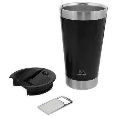 Imagem de Copo Termico Com Tampa Cerveja Chopp Inox Parede Dupla 500ml - Mimo St