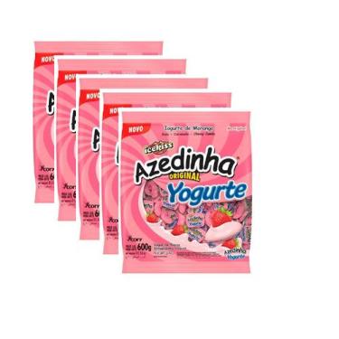 Imagem de Kit 5 Pacotes Bala Mastigável edinha Iogurte 600Gr Cada - Ice Kiss