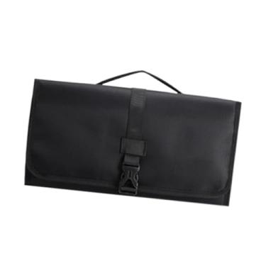Imagem de menolana Bolsa de armazenamento dobrável para secador de cabelo, suporte para modelador de cabelo, várias bolsas, organizador portátil à prova de poeira para, Preto