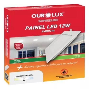 Imagem de Luminaria Led Quadrada Embutir 12 Watts 6500K Branco Frio - Ourolux