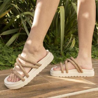 Imagem de Sandalia Papete Rasteirinha Rasteira Plataforma Feminina - J. REI CALÇ