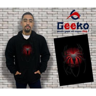 Imagem de Moletom Canguru Masculino Homem-Aranha Spider Man Geeko, Preto, M