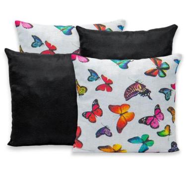 Imagem de Kit 4 Capas de Almofada 40cmx40cm Gorgurinho Lisas e Estampadas Nova C