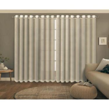 Imagem de Cortina Linho Flame 3,00 Mts X2,60 Sem Forro Sala/quarto - J&C ACESSÓR