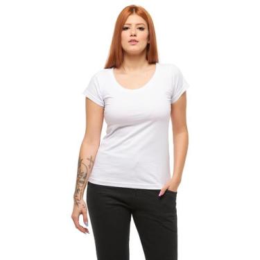 Imagem de Babylook Feminina Gola Aberta C7N - Wooks, G, Branco