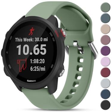 Imagem de Meliya Pulseira de substituição para Garmin Forerunner 55, 245, 645/645 Music - 20 mm, verde-oliva (pequena)
