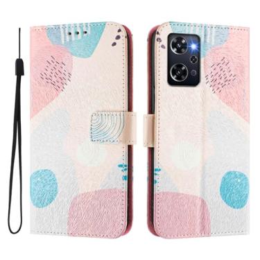 Imagem de Capa carteira para Oppo Reno 9A, 3 compartimentos para cartão, 1 compartimento para dinheiro, capa flip de couro PU com padrão fofo, capa com fivela magnética à prova de choque, compatível com sem fio