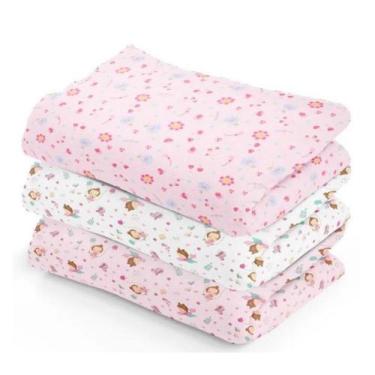 Imagem de Kit 3 Cueiro Bebê Flanelado Grande Estampado Manta 100% Algodão - Dugu
