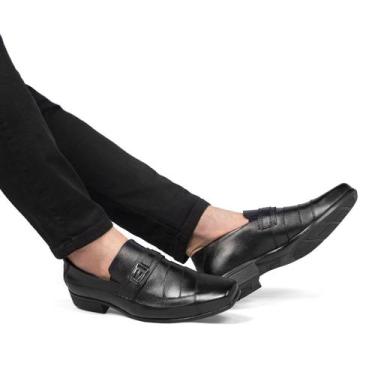 Imagem de Sapatos Social Masculino Bico Fino em Couro Moderno Fino - GMM VENDAS,