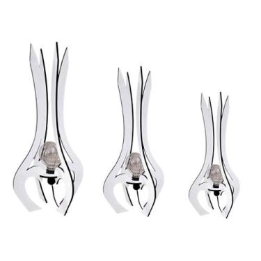 Imagem de Luminária de Chão MDF PALACE - CORALISA, BRANCO, Kit com 3 - 85x45cm, 