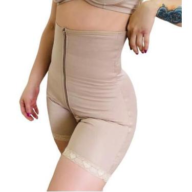 Imagem de Short Modelador 4 Barbatanas Tecido Duplo Frontal Com Zíper M32 - Faná