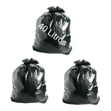 Imagem de Saco De Lixo 40lts Preto Resistente 60x60 Pcte 100 Un - HIGIPACK