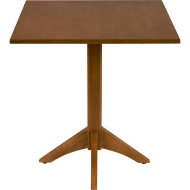 Imagem de Mesa Quadrada em Madeira London Coluna Central Amêndoa 4 Lugares 70 cm