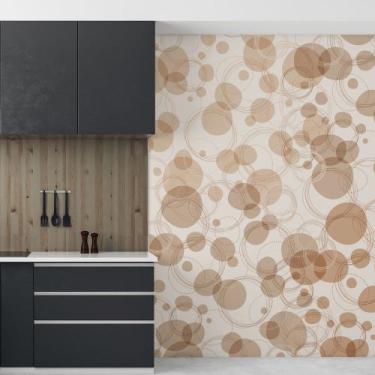 Imagem de Papel de Parede Bolinhas e Círculos Tons Terrosos Painel 6m² - Quartin