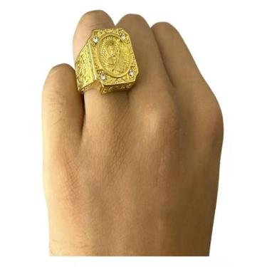 Imagem de Anel Jesus Cristo Crucifixo Lateral Banhado A Ouro 18k - ToJoia18k, 60