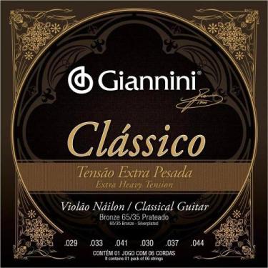 Imagem de Encordoamento para Violão Náilon Clássico Tensão Extra Pesada GIANNINI