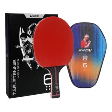 Imagem de Raquete Tenis Mesa Profissional 6 Estrelas Loki Ittf K6 + Capa, Borrac