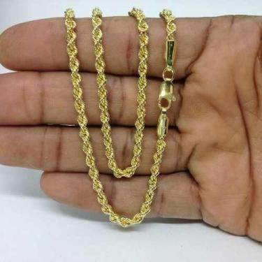 Imagem de Cordão Baiano Folheado Ouro 18k 4mm 60cm Corrente Masculina - Micheste