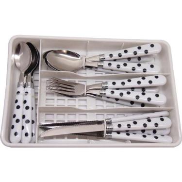 Imagem de Faqueiro Casa Ambiente Colors 16 Peças com Divisor de Gavetas - Casamb