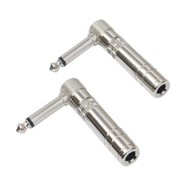 Imagem de WJSTN -043 1/4 polegada macho para fêmea 6,35 mm (1/4") conector mono TRS fêmea para macho 6,35 mm para cabo de alto-falante, guitarra, fono, patch cable 2 unidades