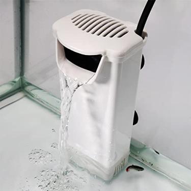 Imagem de FRIRODSAY Filtro de aquário para tanques de peixes para tanques de tartaruga, répteis, anfíbios, sapos, ciclídeos, salamandra ou bomba de limpeza de água com fluxo de cachoeira (filtro branco)