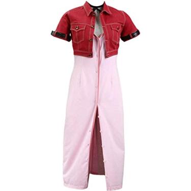 Imagem de FF VII Remake Cosplay FF7 Aerith Gainsborough Cosplay Costume Halloween Costume Full Set (Customized,size)