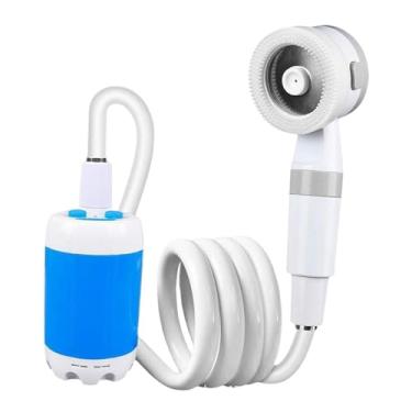 Imagem de menolana Chuveiro portátil Chuveiro de acampamento Chuveiro elétrico ajustável recarregável Chuveiro externo Chuveiro de acampamento para banho Viagem Praia