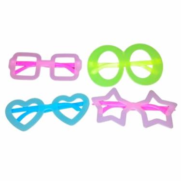 Imagem de 12 Óculos Neon Brilha com Luz Negra para Festas Decoração Balada Carnaval