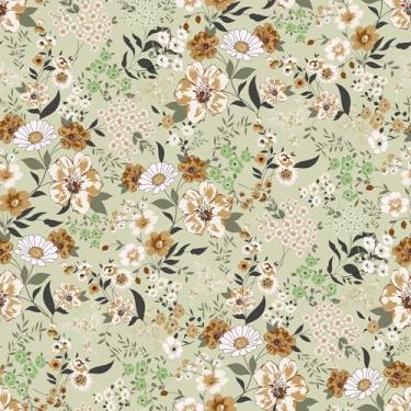 Imagem de VEELIKE Papel de parede floral verde sálvia floral boho vintage floral para quarto sala de estar papel de parede amigável para locatário removível papel de contato verde para armários prateleiras